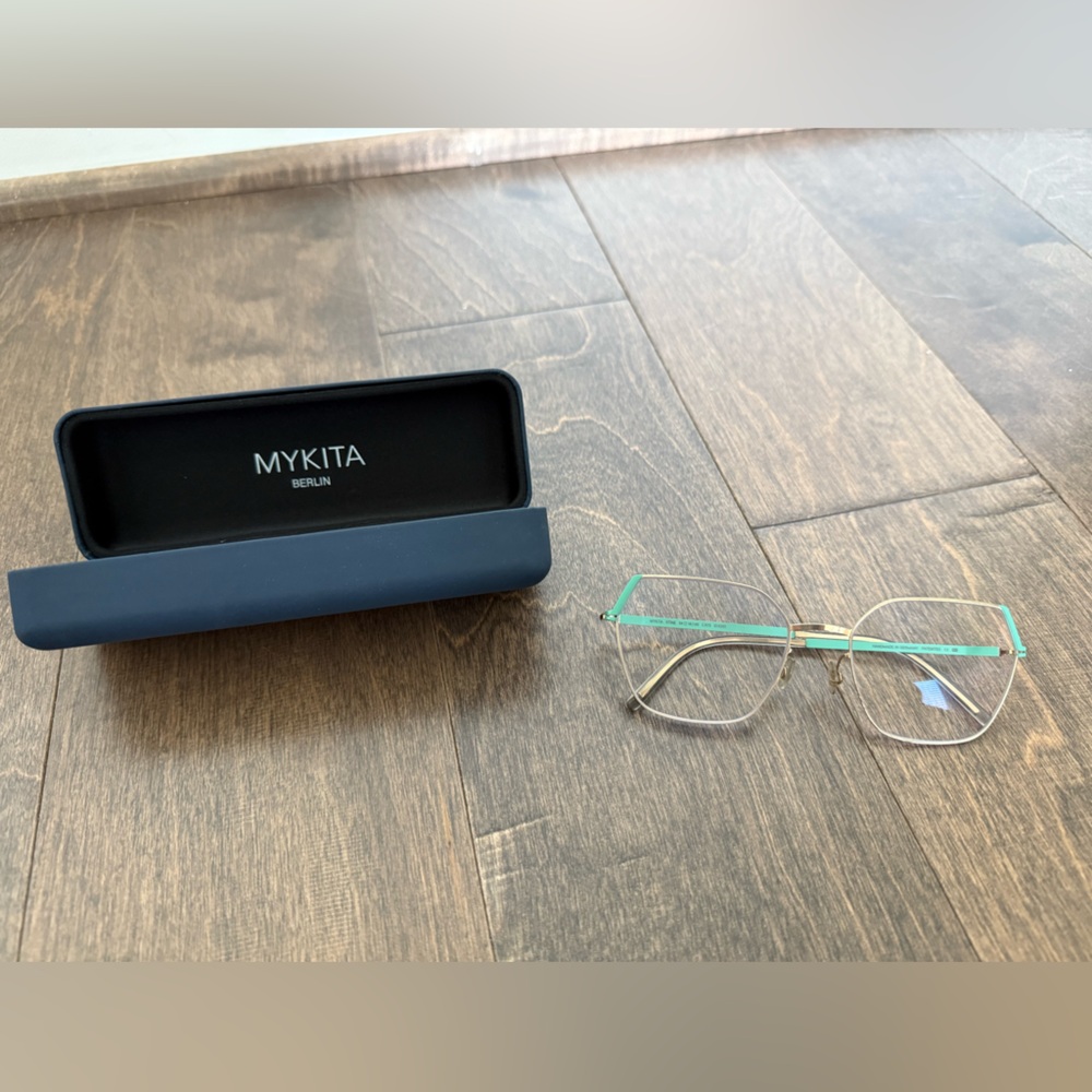 MYKITA Gold and Teal Eyeglasses